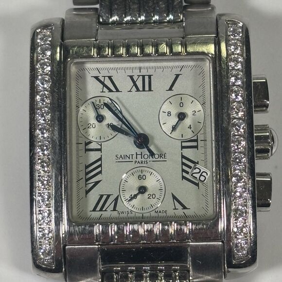 Saint Honore Paris Swiss Quartz Chronograph Women’s Wristwatch Crystal Bezel - Picture 1 of 6